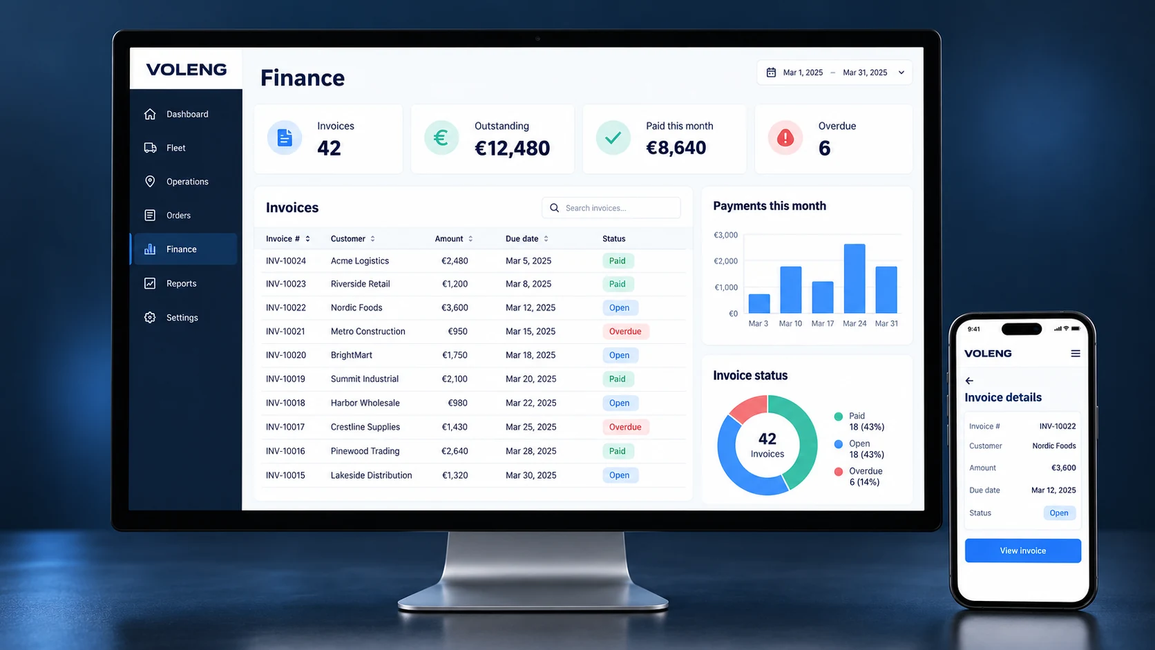 VOLENG Finance — desktop & mobile